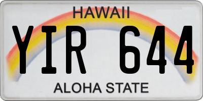 HI license plate YIR644