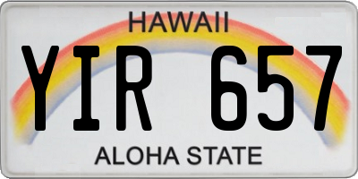 HI license plate YIR657