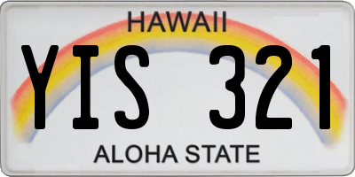 HI license plate YIS321
