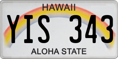 HI license plate YIS343