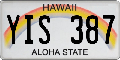 HI license plate YIS387