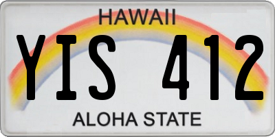 HI license plate YIS412
