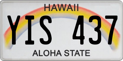 HI license plate YIS437