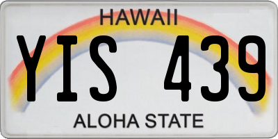 HI license plate YIS439