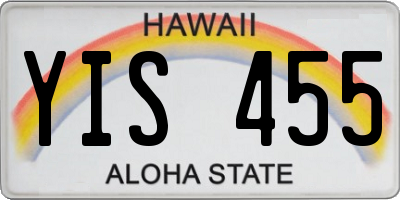 HI license plate YIS455