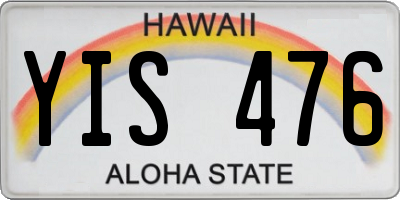HI license plate YIS476
