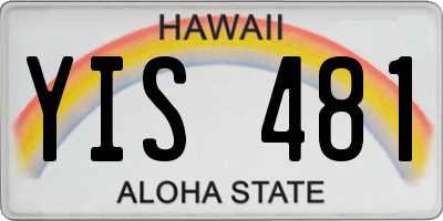 HI license plate YIS481