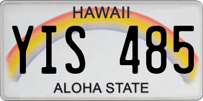 HI license plate YIS485