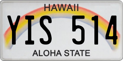 HI license plate YIS514
