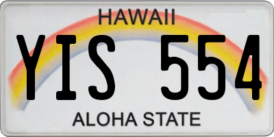 HI license plate YIS554