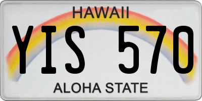 HI license plate YIS570