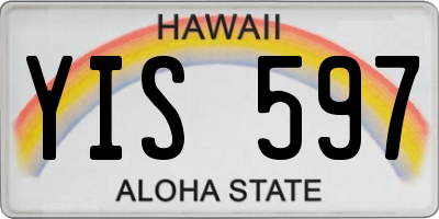 HI license plate YIS597
