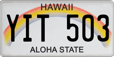 HI license plate YIT503
