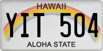 HI license plate YIT504