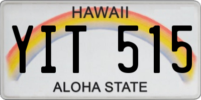 HI license plate YIT515