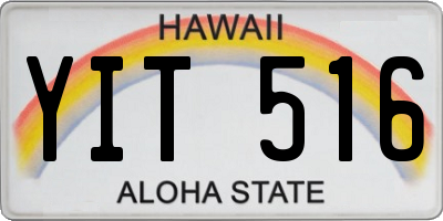 HI license plate YIT516