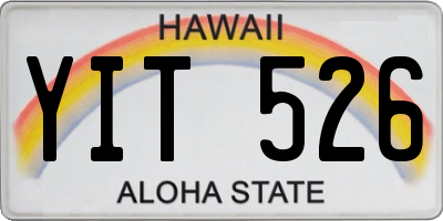 HI license plate YIT526