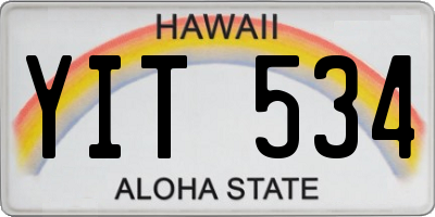 HI license plate YIT534
