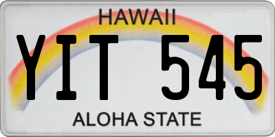 HI license plate YIT545