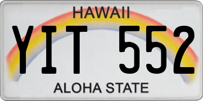 HI license plate YIT552