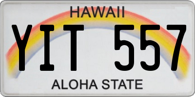 HI license plate YIT557