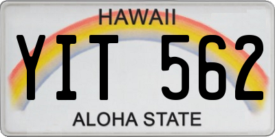 HI license plate YIT562