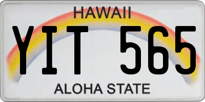 HI license plate YIT565