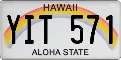 HI license plate YIT571