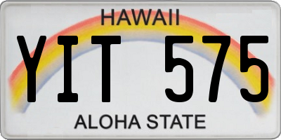 HI license plate YIT575