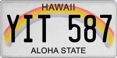 HI license plate YIT587