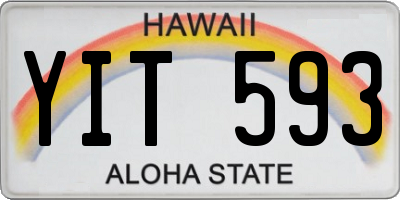 HI license plate YIT593