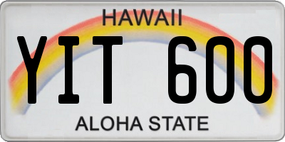 HI license plate YIT600