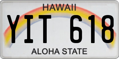HI license plate YIT618