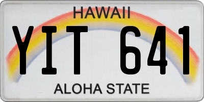 HI license plate YIT641