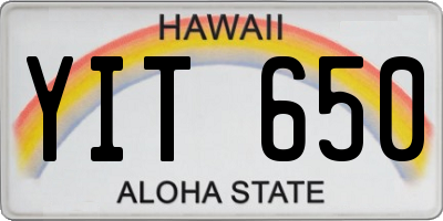 HI license plate YIT650