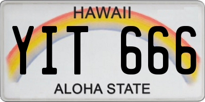 HI license plate YIT666
