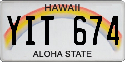 HI license plate YIT674