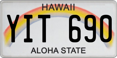 HI license plate YIT690