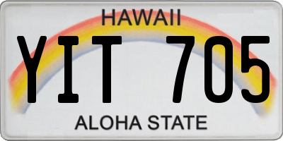 HI license plate YIT705