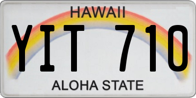 HI license plate YIT710