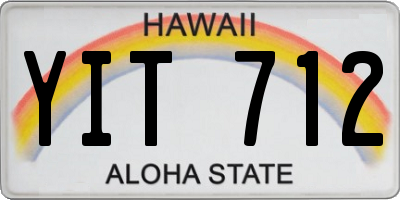 HI license plate YIT712