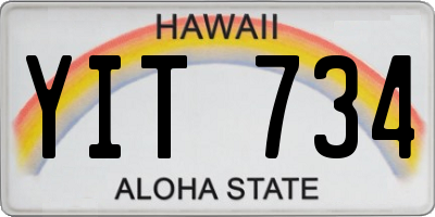 HI license plate YIT734