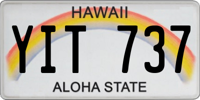 HI license plate YIT737