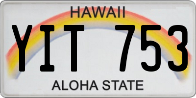 HI license plate YIT753