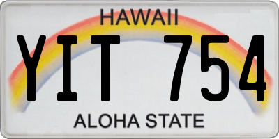 HI license plate YIT754