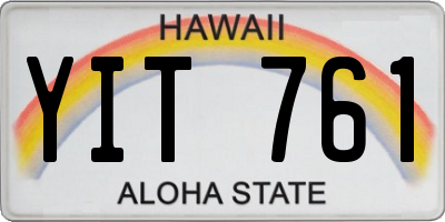 HI license plate YIT761