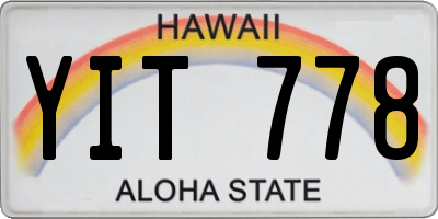 HI license plate YIT778