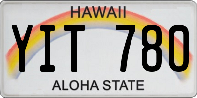 HI license plate YIT780