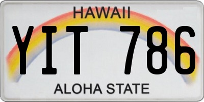HI license plate YIT786