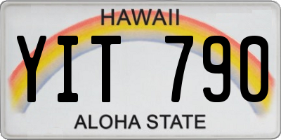 HI license plate YIT790